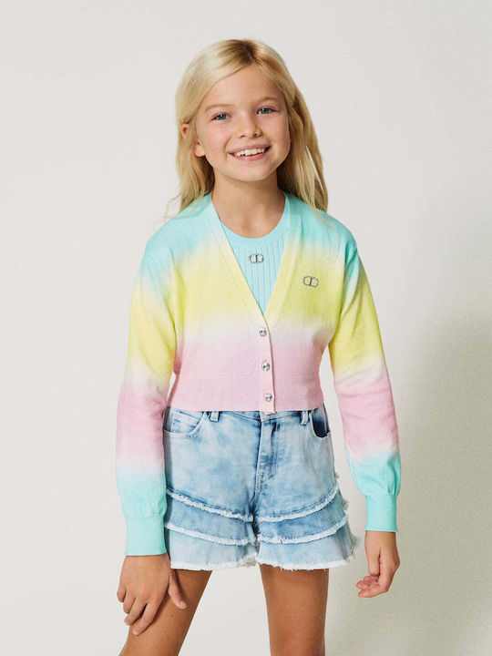 Twinset Girls Cardigan with Buttons Multicolour