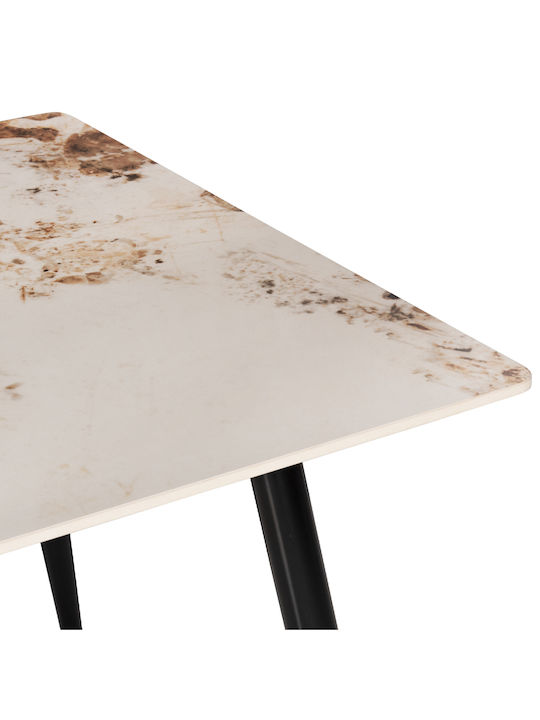 Table Dining Room with Stone Surface Gray 160x90x76cm