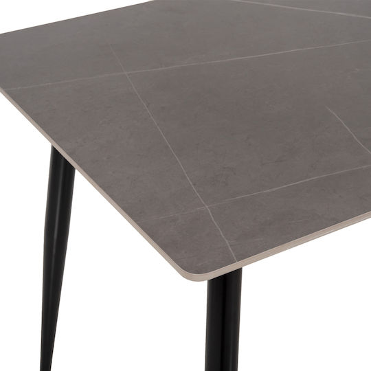 Sintered Masă Sala de mese cu Suprafață Pietroasă Gri 160x90x76buc