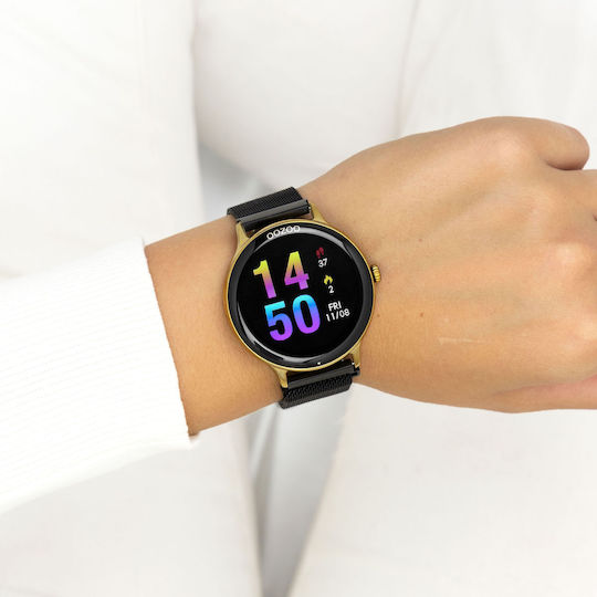 Oozoo Q00137 45mm Smartwatch με Παλμογράφο (Μαύρο)