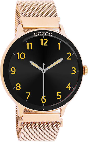 Oozoo Q00138 45mm Smartwatch με Παλμογράφο (Ροζ Χρυσό)