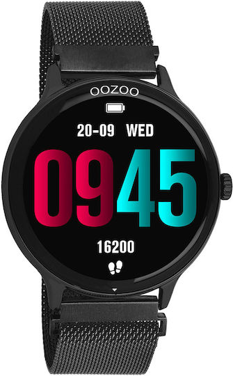Oozoo Q00139 45mm Smartwatch με Παλμογράφο (Μαύρο)