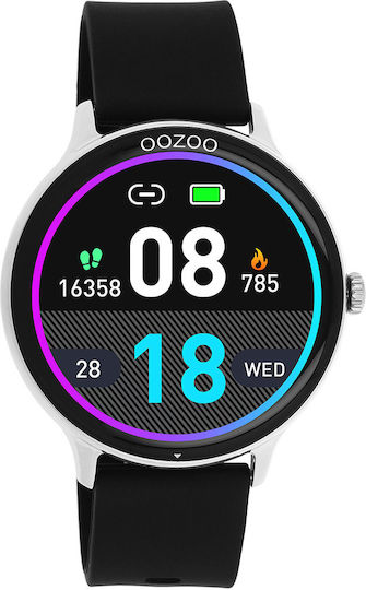 Oozoo Q00130 45mm Smartwatch mit Pulsmesser (Schwarz)