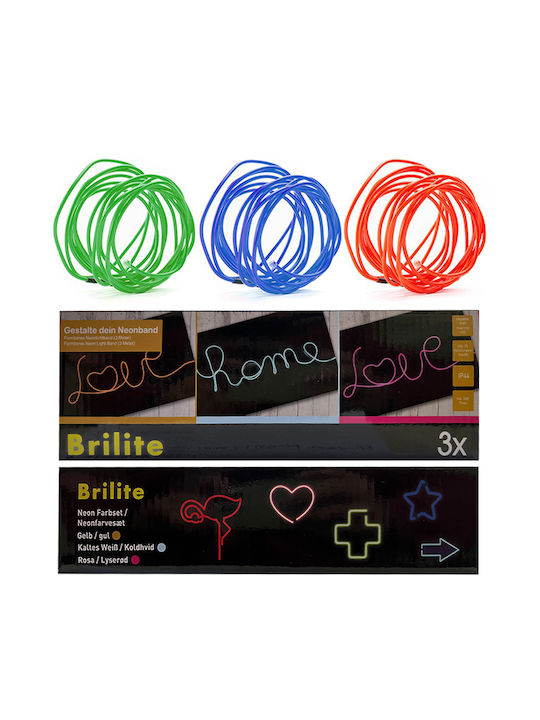 Brilite Dekorative Lampe Neon Batterie Mehrfarbig