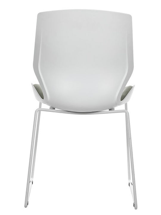 Rotating Chair Visitor Genuine with Arms White / Grey 48x43x88cm 1pcs
