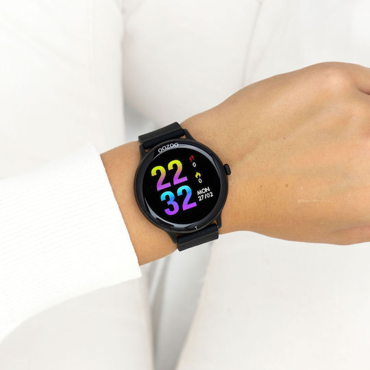 Oozoo Q00134 45mm Smartwatch με Παλμογράφο (Μαύρο)