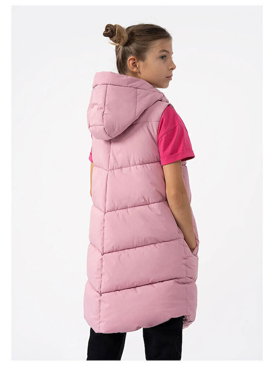 Kinder Freizeitjacke Ärmellos Kurz mit Kapuze Rosa