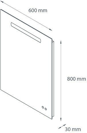Ebir Iluminacion Ορθογώνιος Καθρέπτης Μπάνιου Led Αφής με Bluetooth με Ράφι 60x80cm