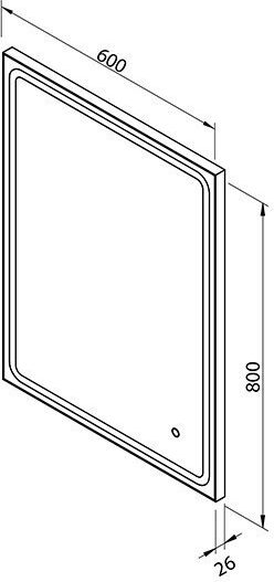 Ebir Iluminacion Rechteckiger Badezimmerspiegel LED Berührung 80x60cm