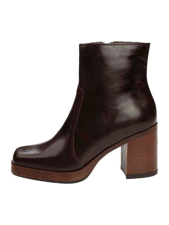 Leder Stiefeletten Damen Braun