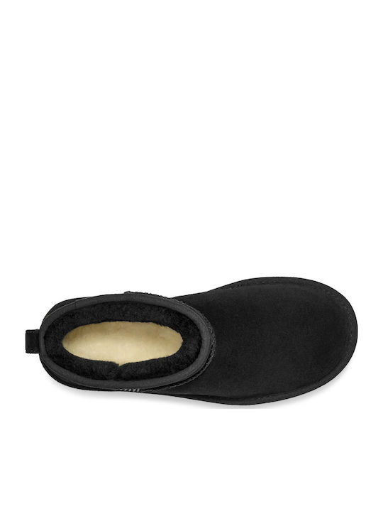 Classic Ultra Mini Bling Leder Stiefeletten Damen Schwarz
