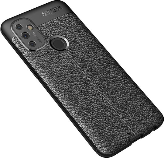 Litchi Texture Задна корица Силикон Черен (OnePlus Nord N100)