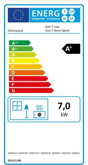 Charnwood Aire 7 Gusseisen Holzofen Luftheizung 7kW Almond