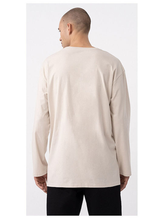 4F Herren Langarmshirt Beige