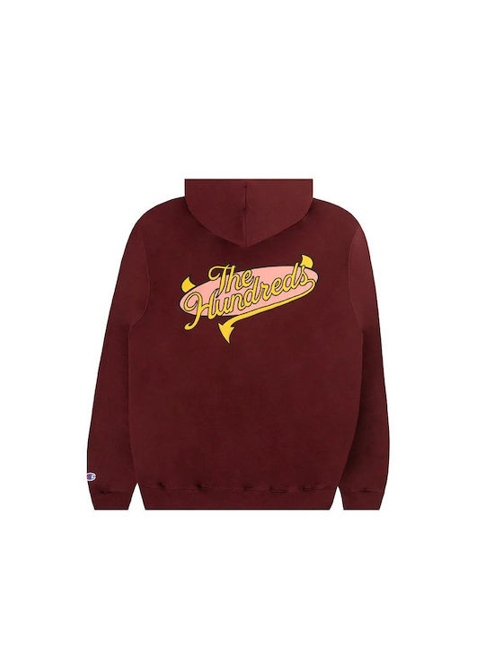 The Hundreds Men's Sweatshirt with Hood Burgundy