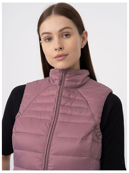 Kurz Damen Ärmellos Puffer Jacke Pink