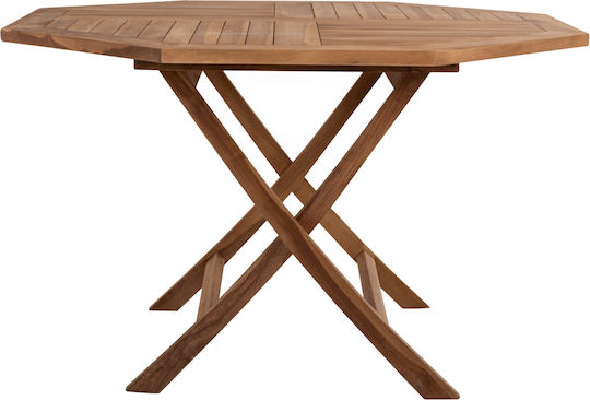 Outdoor Table Made of Teak Foldable Kendall Natural 120x120x75cm