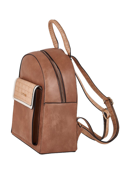 Privata Λεπτομερεια Κροκο Χρωμα Πουρου Women's Bag Backpack Tabac Brown