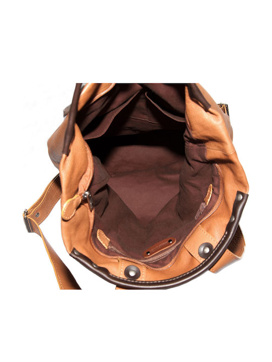 Leder Damentasche Rucksack Tabac Braun