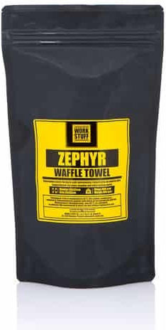 Work Stuff Zephyr Waffle Cloth Microfiber Cleaning for Windows Car 400gsm Black 35x35cm