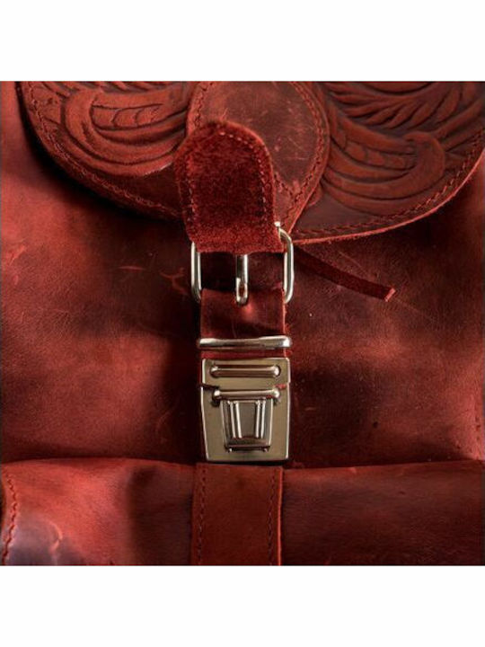 -leather Leather Women's Bag Backpack Burgundy