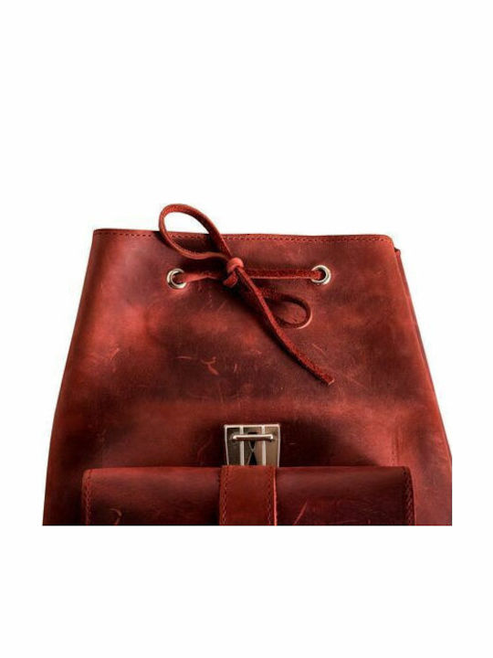 -leather Leather Women's Bag Backpack Burgundy