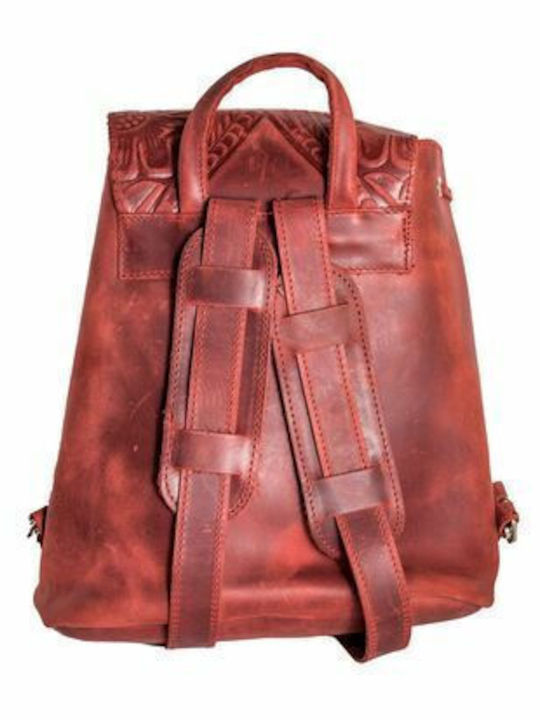 -leather Leather Women's Bag Backpack Burgundy