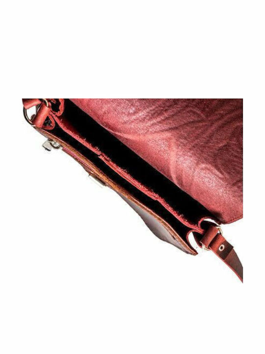 -piele Antique Klara De piele Geantă de damă Crossbody Burgundy