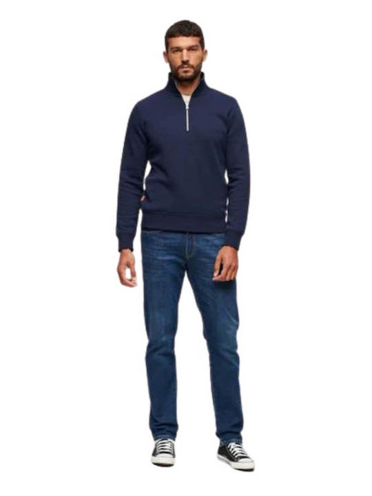 Superdry Men's Long Sleeve Blouse with Zipper Blue