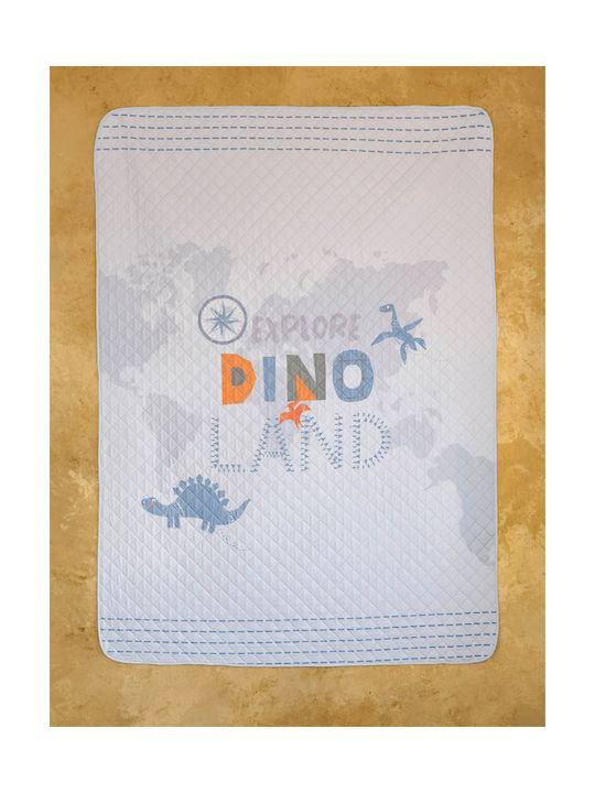 Nima Kids Quilt Single Dino Island Light Blue 160x220cm
