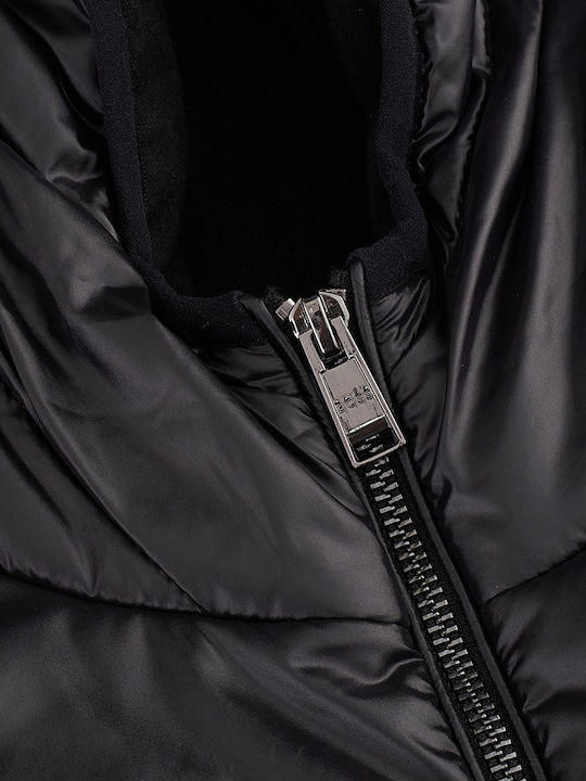 Men's Hooded Cardigan with Zipper Black