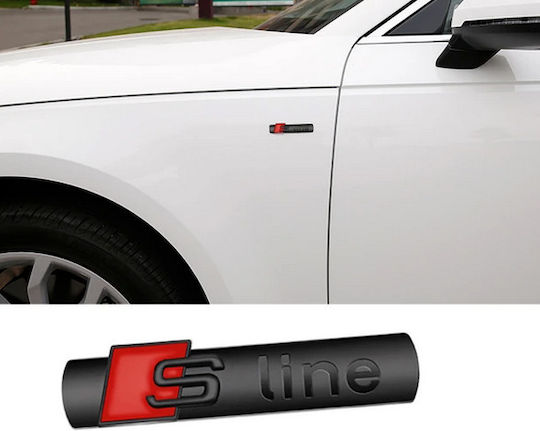 Auto Gs Car Signal Stickers S-Line 7 x 1.5cm in Black Color 1pcs