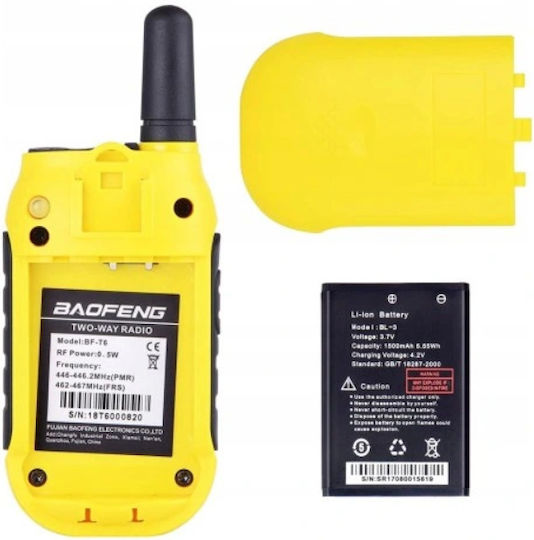 Baofeng BF-T6 PMR Wireless Transceiver 0.5W with Monochrome Display Yellow