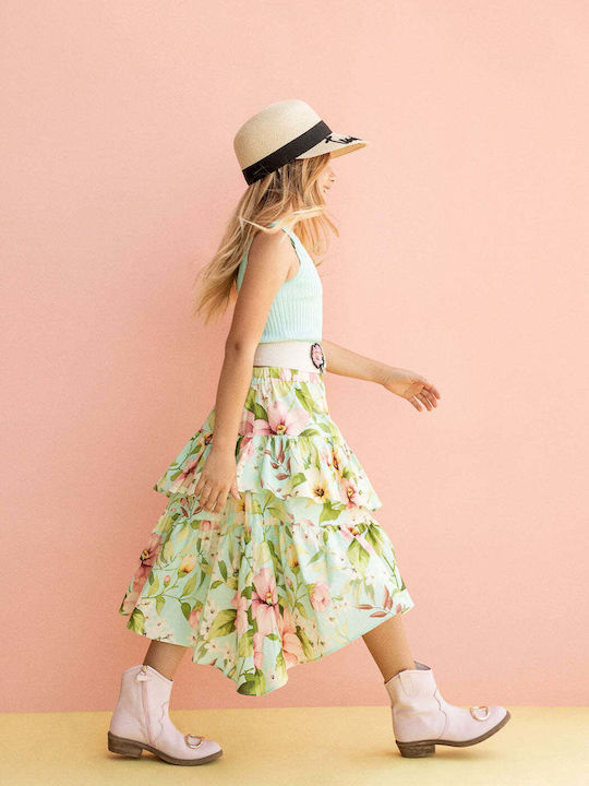 Παιδική Φούστα Floral Πράσινη