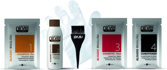 Nirvel Hair Care Set for Straightening Curly Hair with Shampoo and Conditioner 4 Pieces