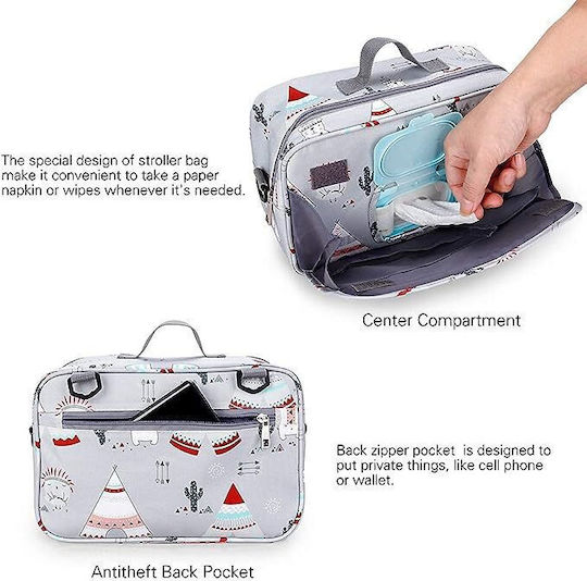 Queen Mother Stroller Organizer Gray Indians