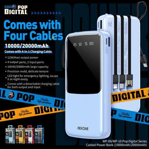 WK WP-09 Power Bank 10000mAh 12W Galben