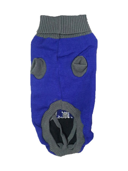 Strickpullover Hund in Blau Farbe 40cm.