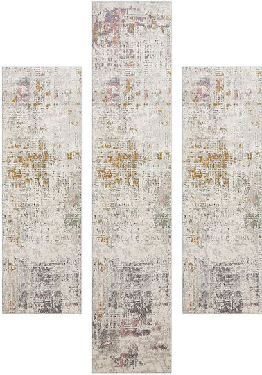 Decostar Oblong Des-s 1783-110 Modern Bedroom Rugs Set Gray DE172178 3pcs