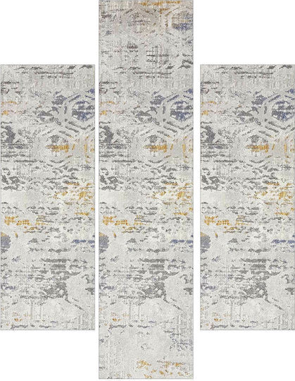 Decostar Gen Des-s 1782-111 Modern Bedroom Rugs Set Gray DE172173 3pcs