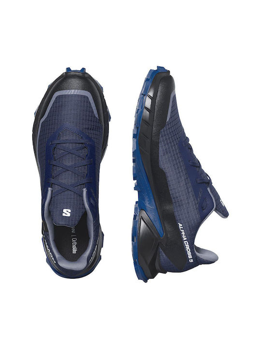 Alphacross 5 Sport Shoes Trail Running Blue Waterproof with Gore-Tex Membrane