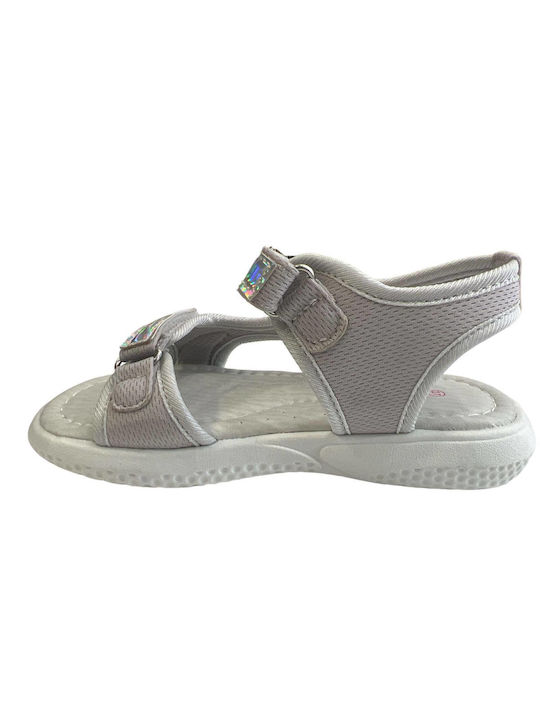 Double King Kids kids sandal for girls in silver color