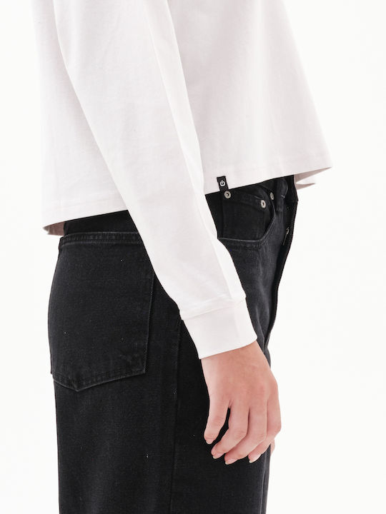Γυναικείο Αθλητικό Crop Top Μακρυμάνικο Λευκό