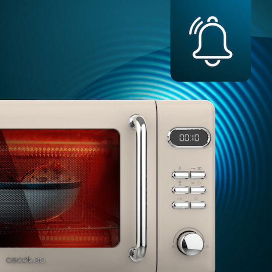 Cecotec ProClean 5110 Retro Microwave Oven with Grill 20lt Beige