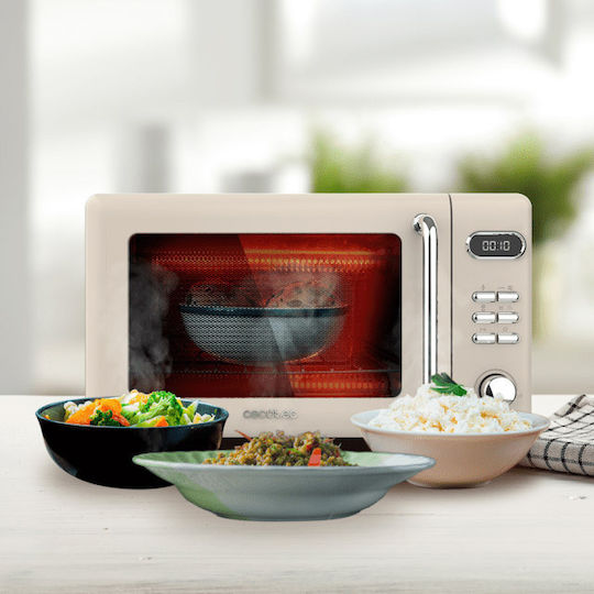 Cecotec ProClean 5110 Retro Microwave Oven with Grill 20lt Beige