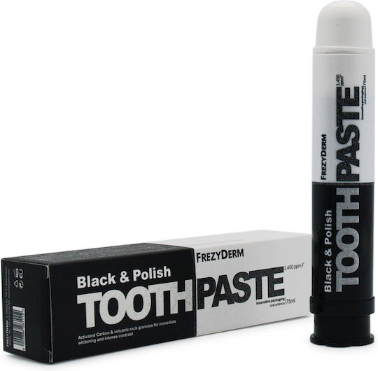 Frezyderm Black & Polish Toothpaste with Active Charcoal for Whitening 75ml