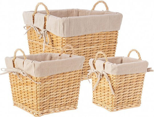 Bizzotto Decorative Basket Garden Wooden 44cmx44cmx36cm 3pcs 0415530