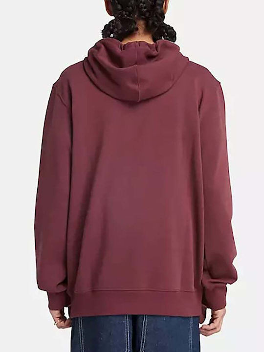 Timberland Tree Logo Men's Sweatshirt with Hood Burgundy