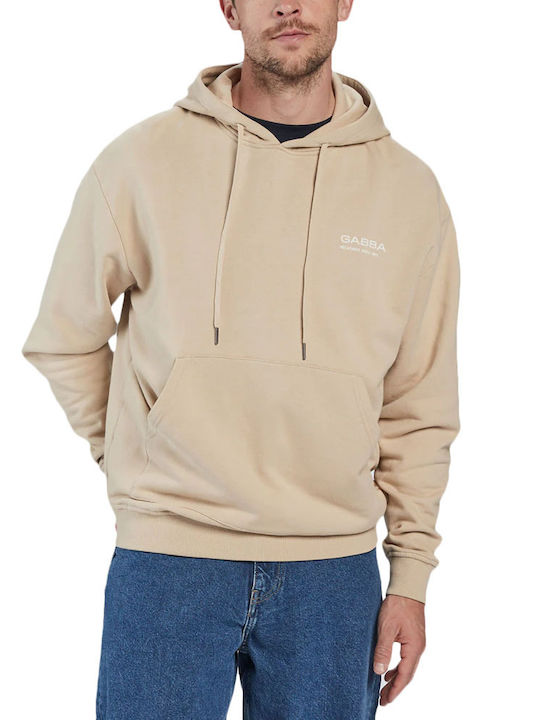 Gabba Herren Sweatshirt mit Kapuze Beige