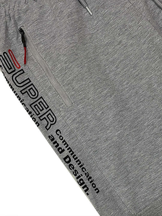 Ustyle Men's Sweatpants with Rubber Gray